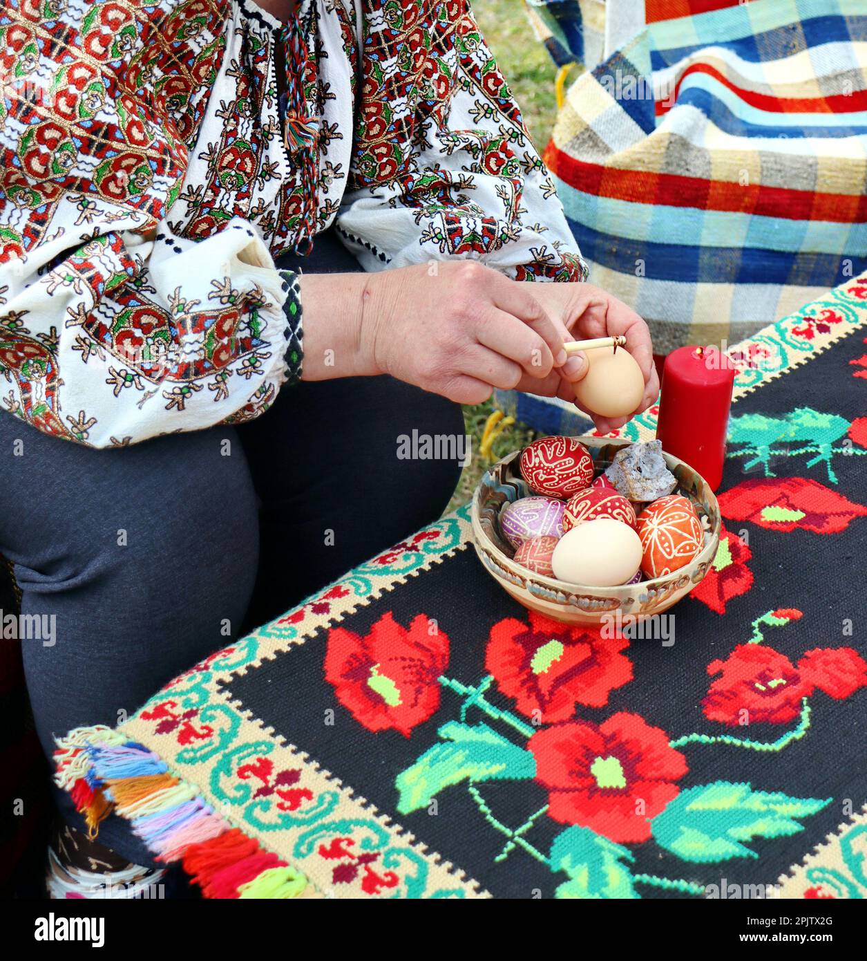 Traditional Easter eggs handpainted by a popular craftsman from