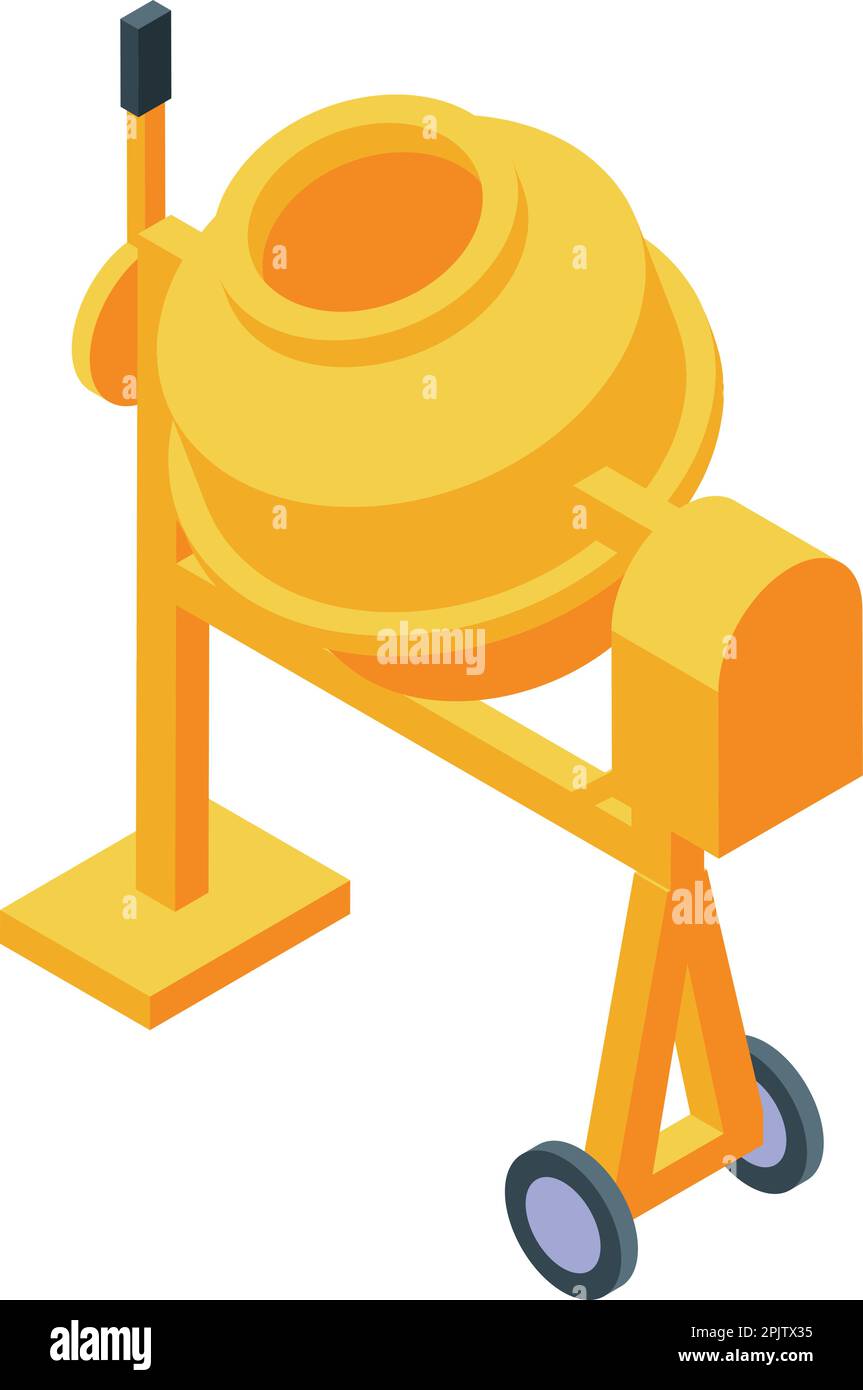Cement mixer icon isometric vector. Concrete machine. Work tool Stock