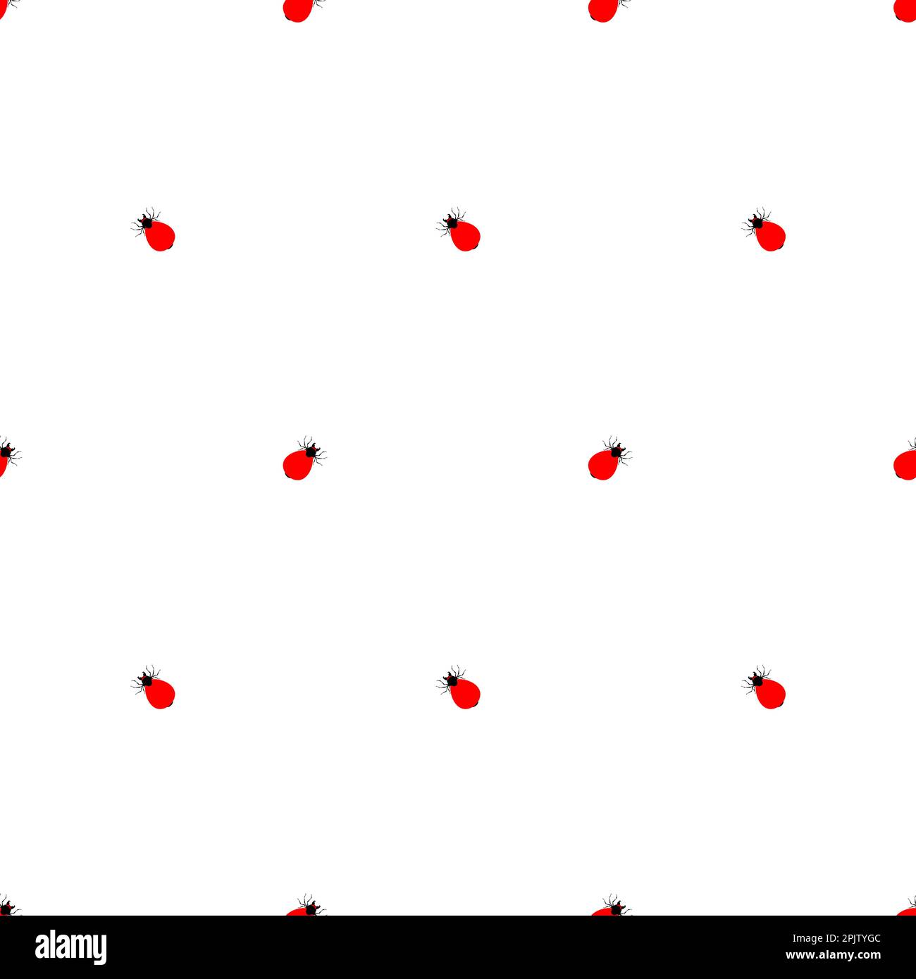 Mite pattern seamless. Encephalitic red tick background. Vector texture Stock Vector