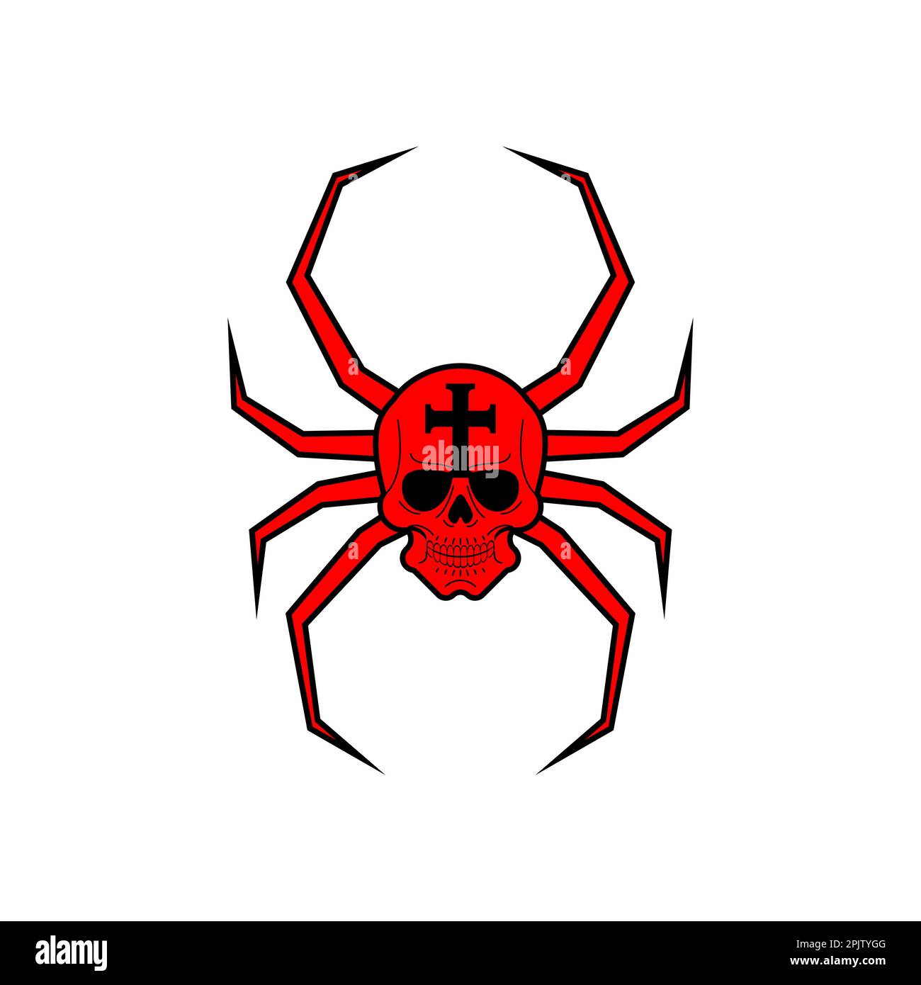 Black widow spider isolated. Poisonous dangerous spider Stock Vector