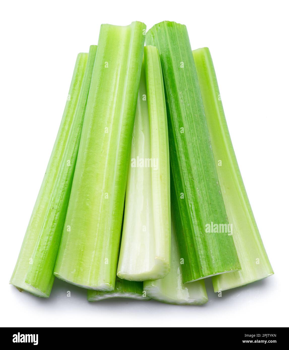 Pile of celery ribs isolated on white background Stock Photo Alamy