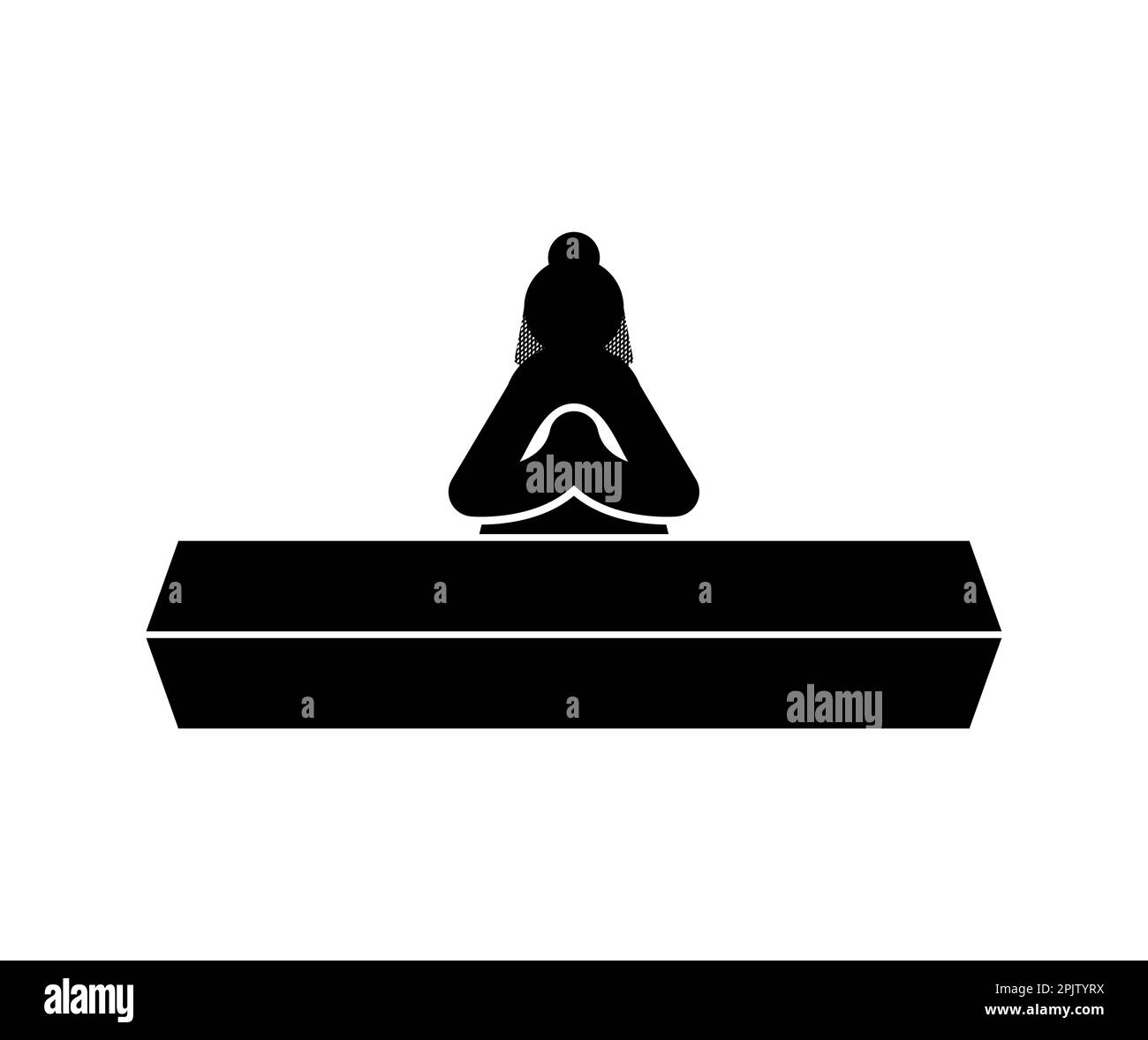 Widow sign icon. Widow at coffin. concept of sorrow and suffering Stock Vector