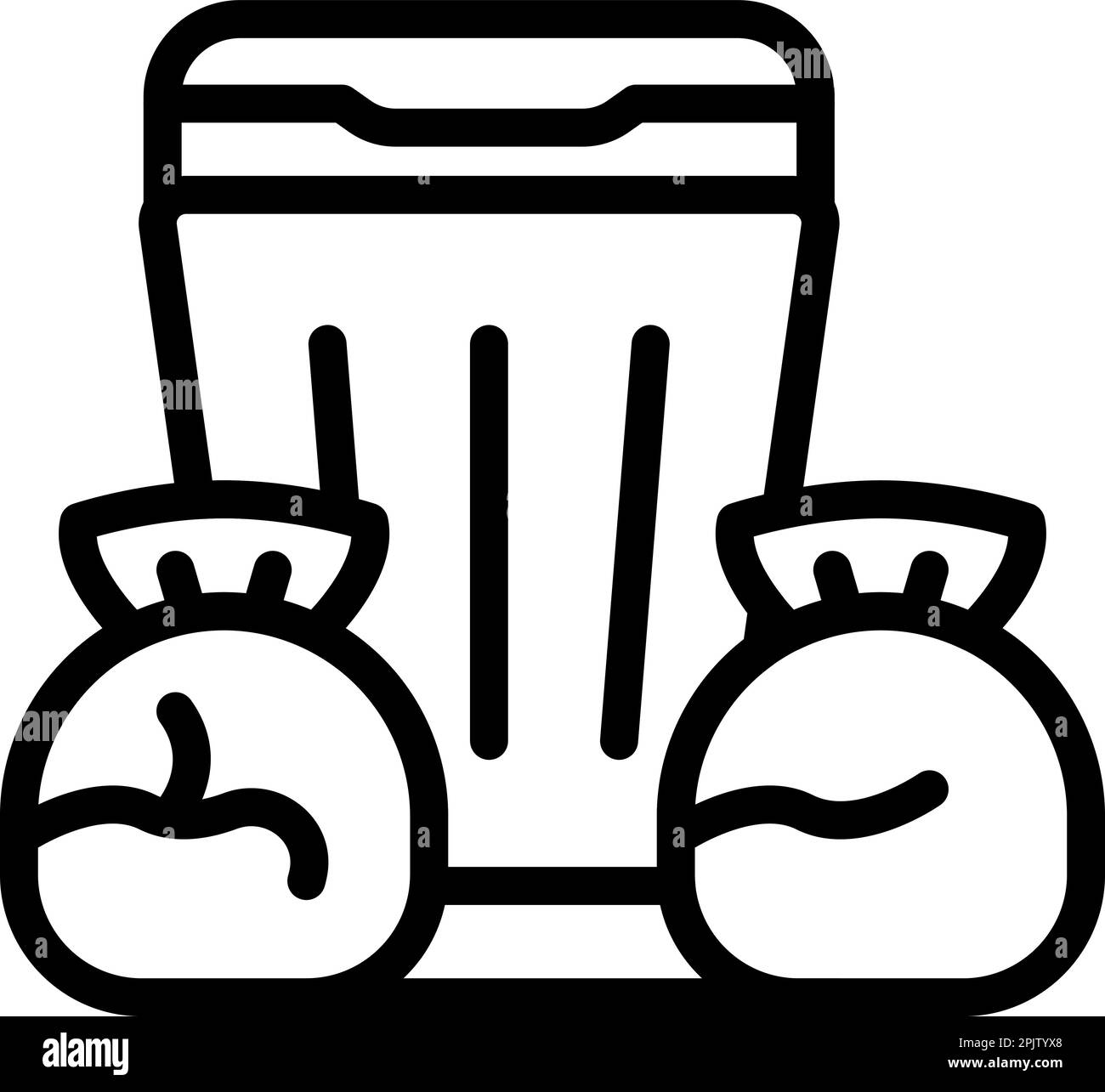 Street garbage icon outline vector. Poverty help. Homeless people Stock Vector