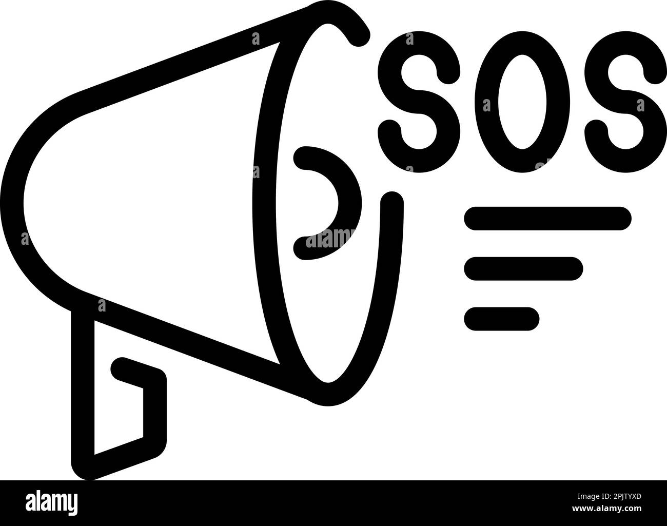 Sos megaphone icon outline vector. Poverty food. Social crisis Stock Vector