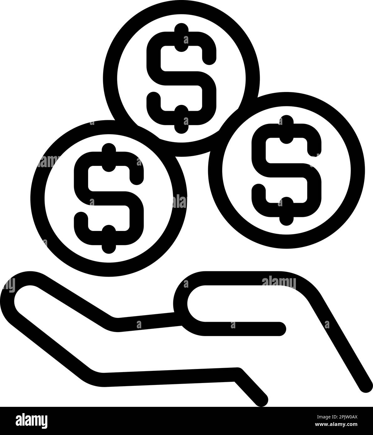 Poverty coins icon outline vector. Poor people. Child money Stock