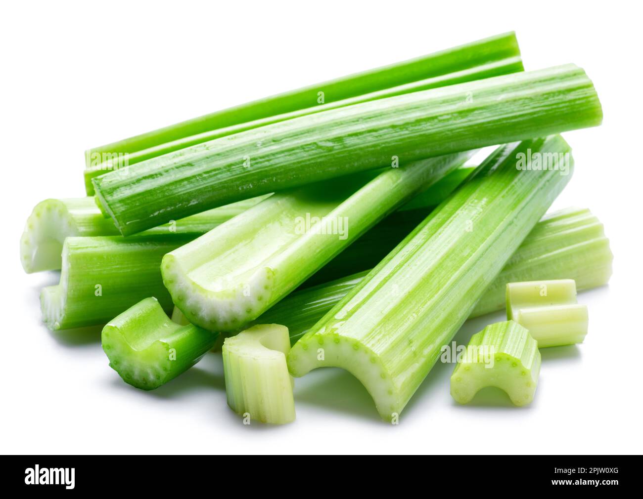 Pile Celery Ribs Isolated White Background Stock Photo By