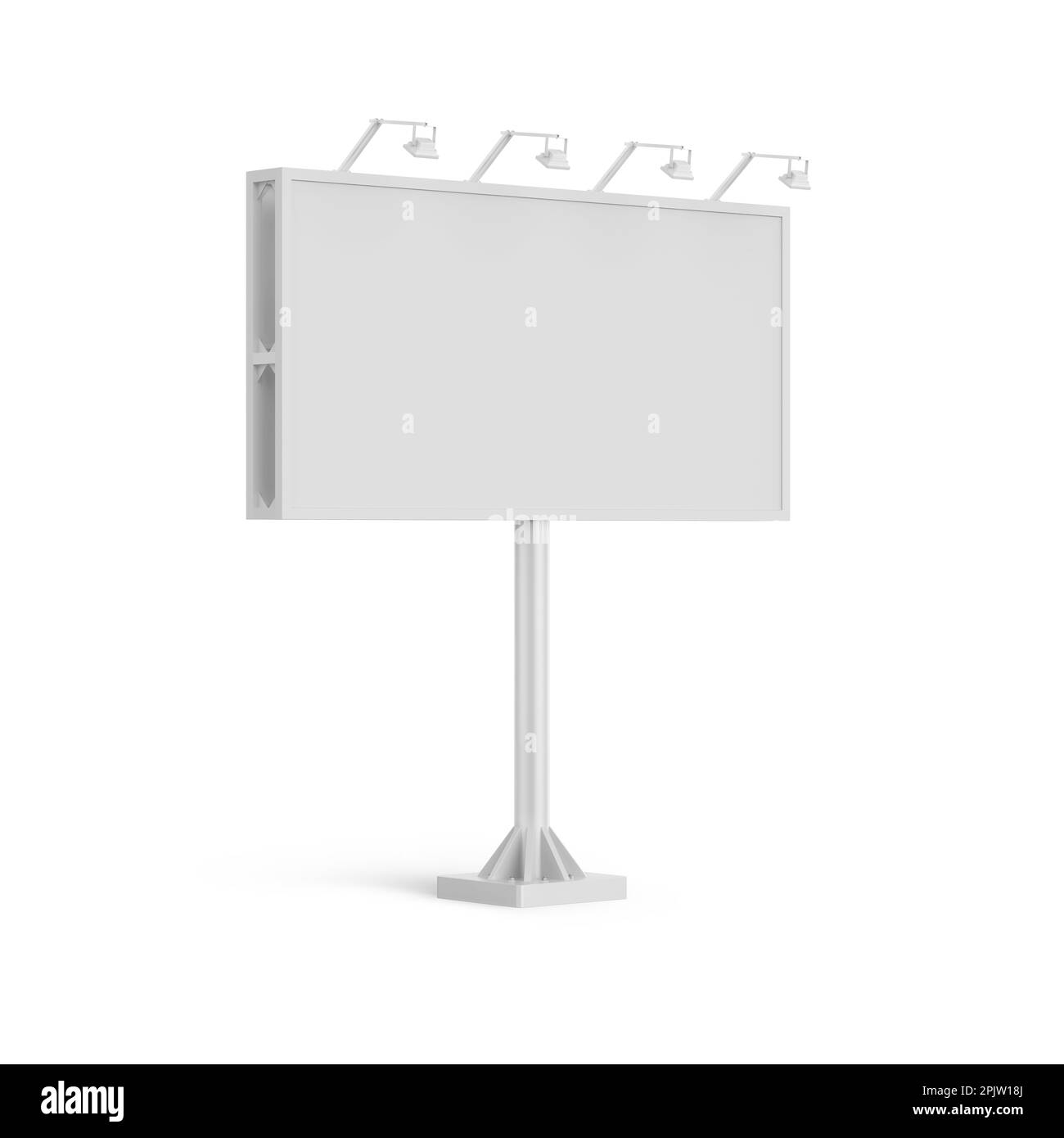 Outdoor Advertising Displays Poster Billboard 3D Rendering on White