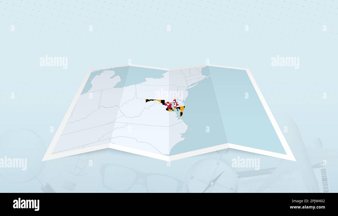 Map of Maryland with the flag of Maryland in the contour of the map on ...