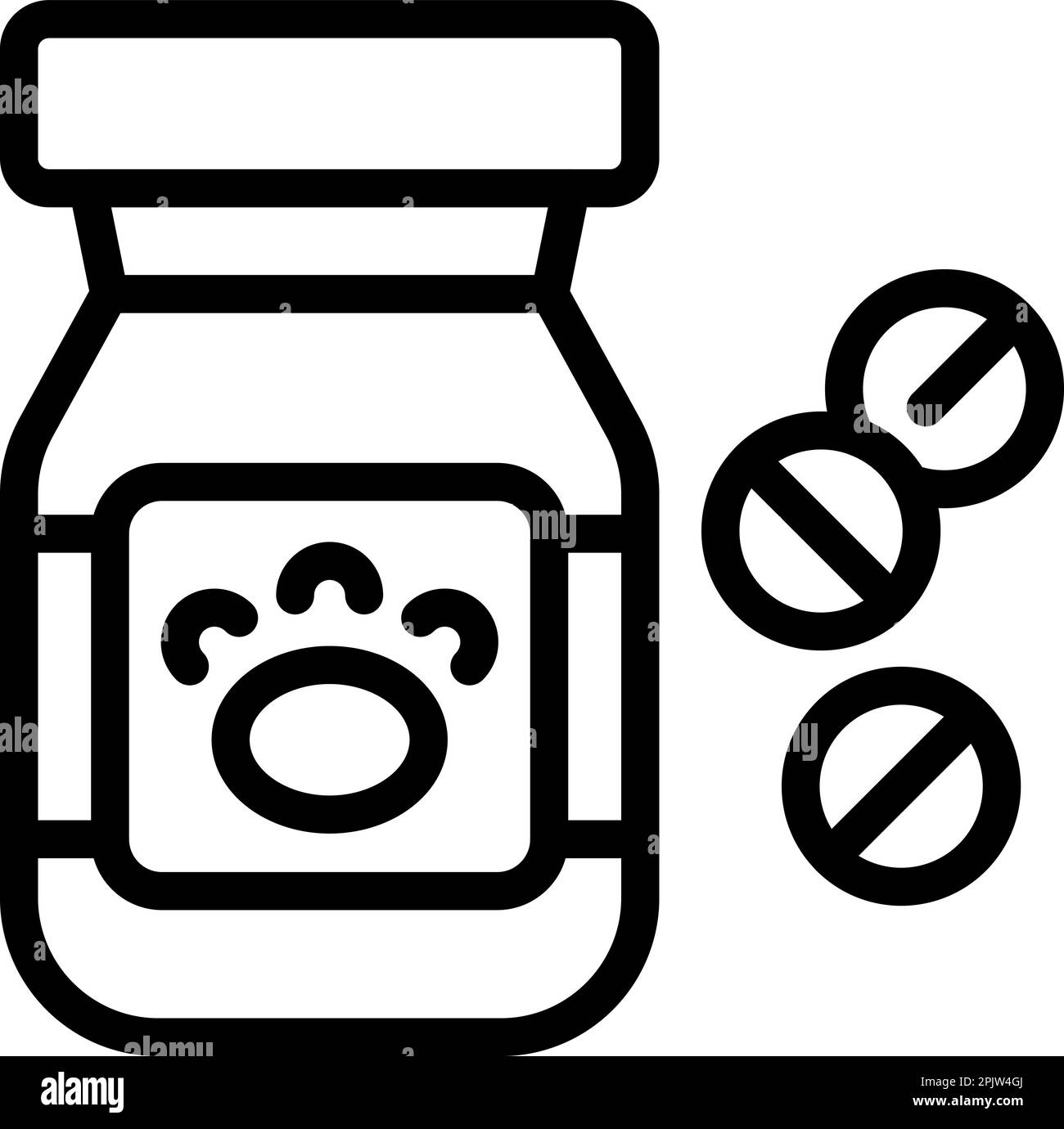 Pet pills icon outline vector. Dog vaccine. Puppy health Stock Vector