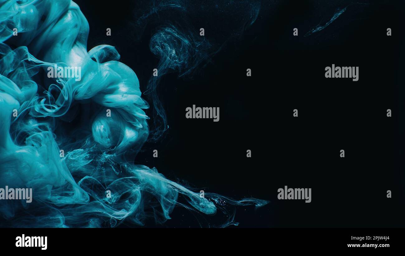 Paint drop ink water smoke cloud blue splash black Stock Photo Alamy