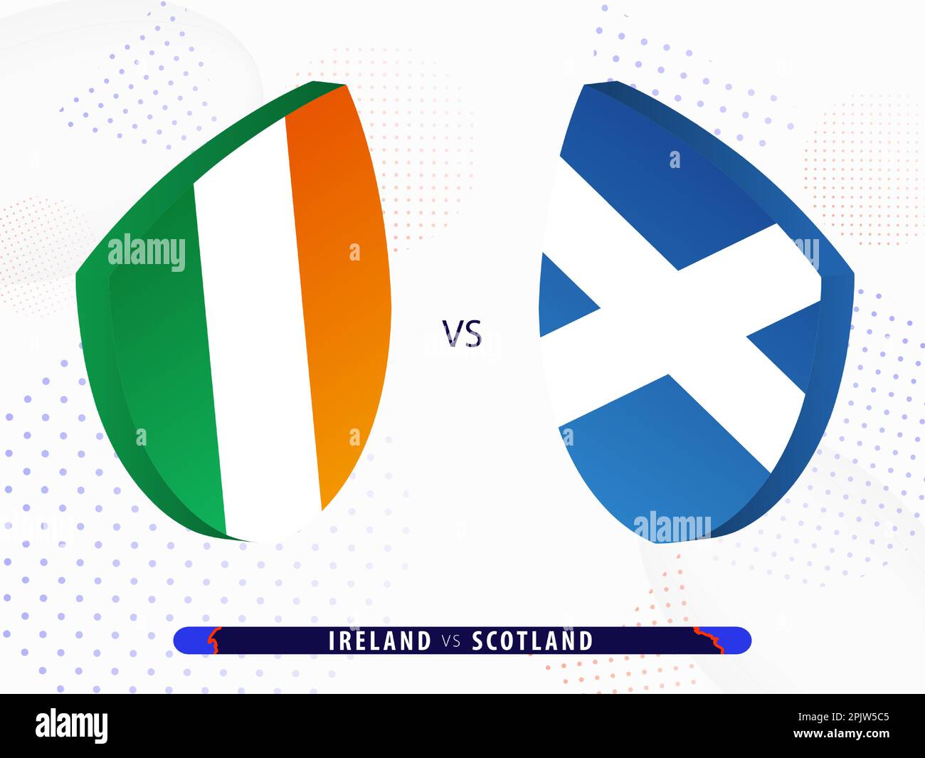 Ireland vs Scotland rugby match, international rugby competition 2023. Template for world