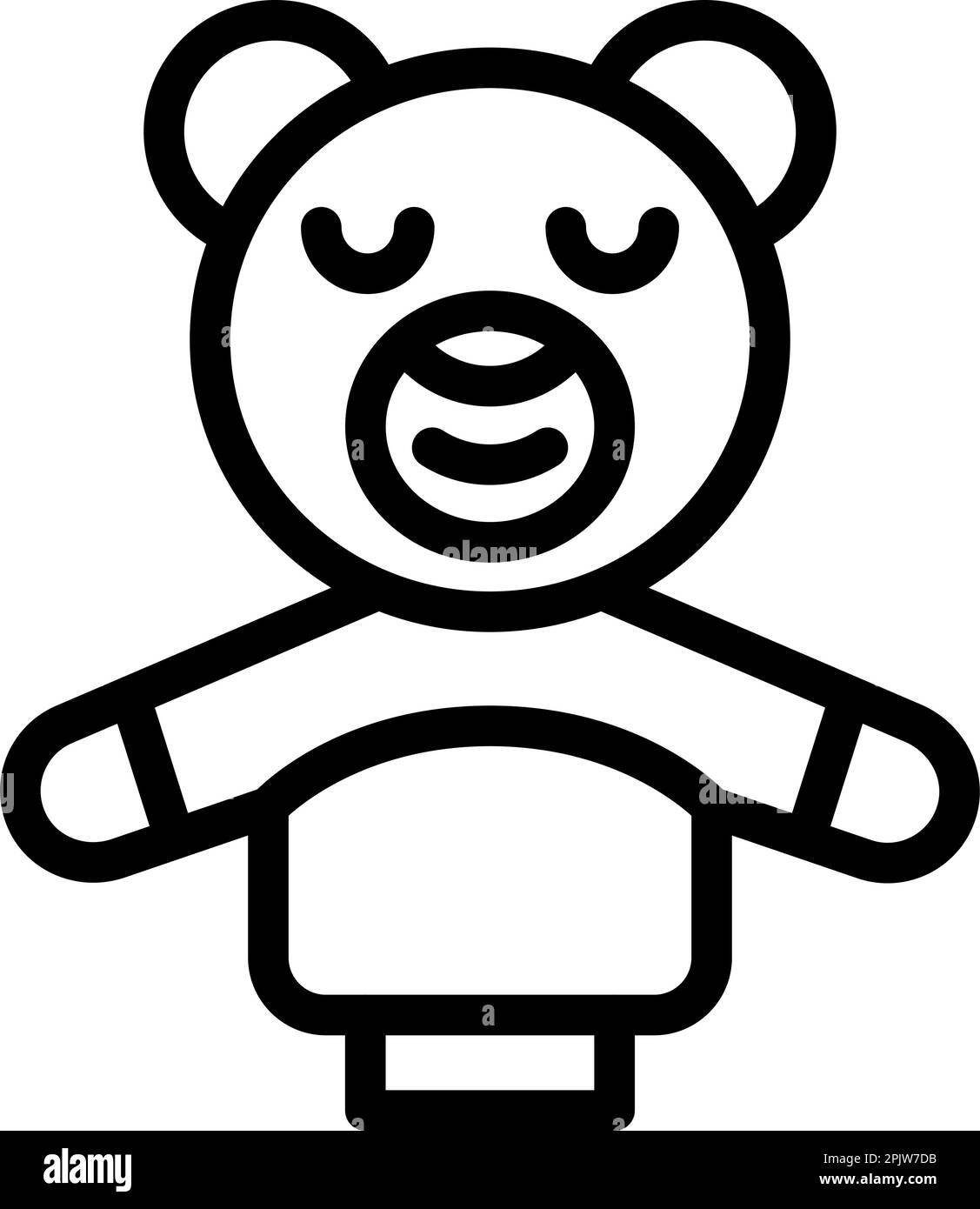 Bear puppet icon outline vector. Show toy. Stage play Stock Vector