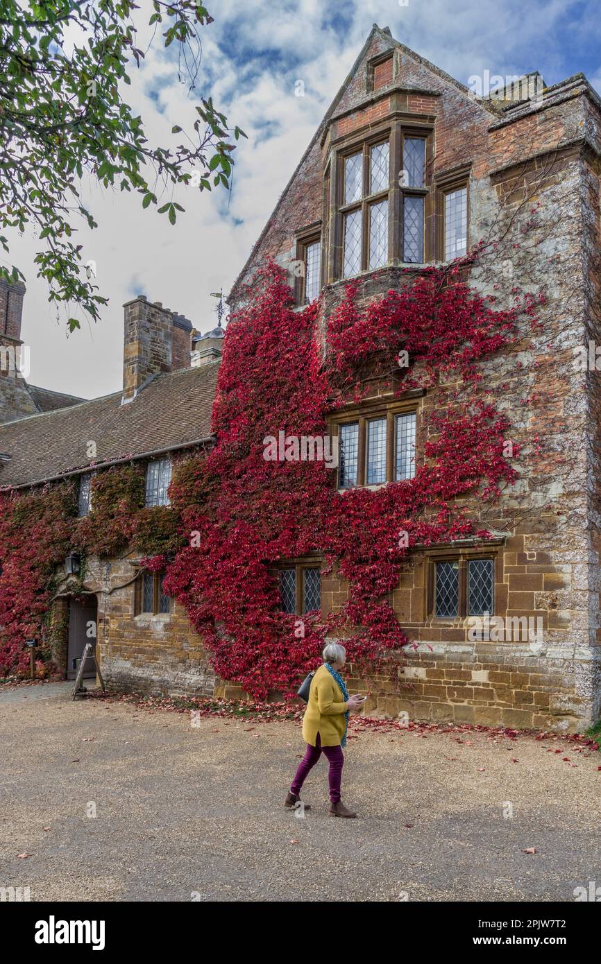 Canons Ashby House, viewed from a public highway, Northamptonshire, UK