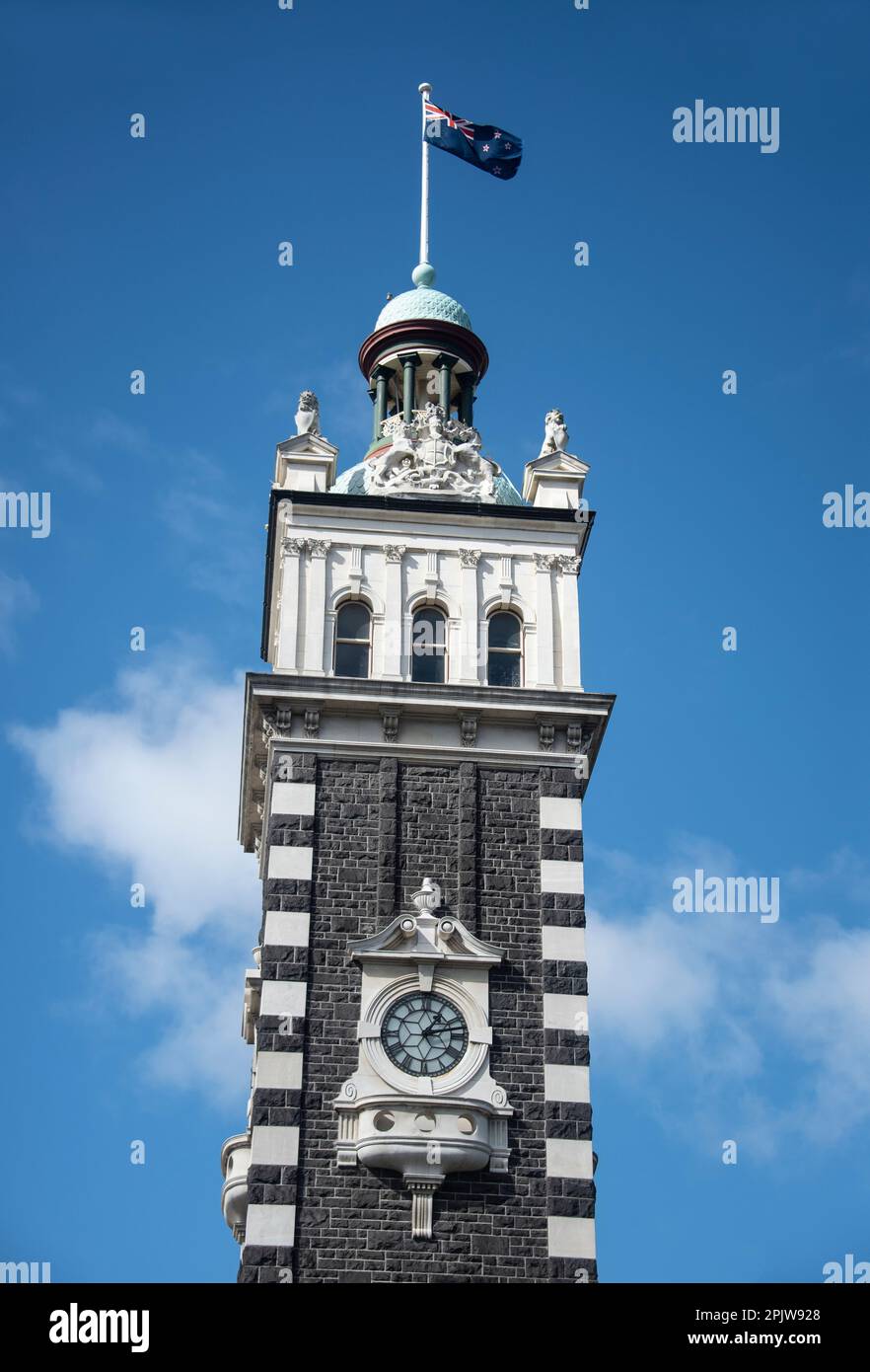 Dunedin Railway Station, New Zealand. Stock Photo