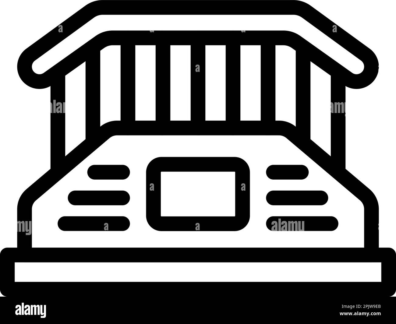 Street stairs ramp skate icon outline vector. Urban park. City scene