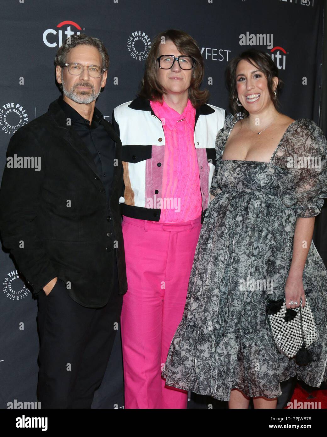 LOS ANGELES - APR 3:  Jonathan Lisco, Bart Nickerson, Ashley Lyle at the 2023 PaleyFest - Yellowjackets at the Dolby Theater on April 3, 2023 in Los Angeles, CA Stock Photo