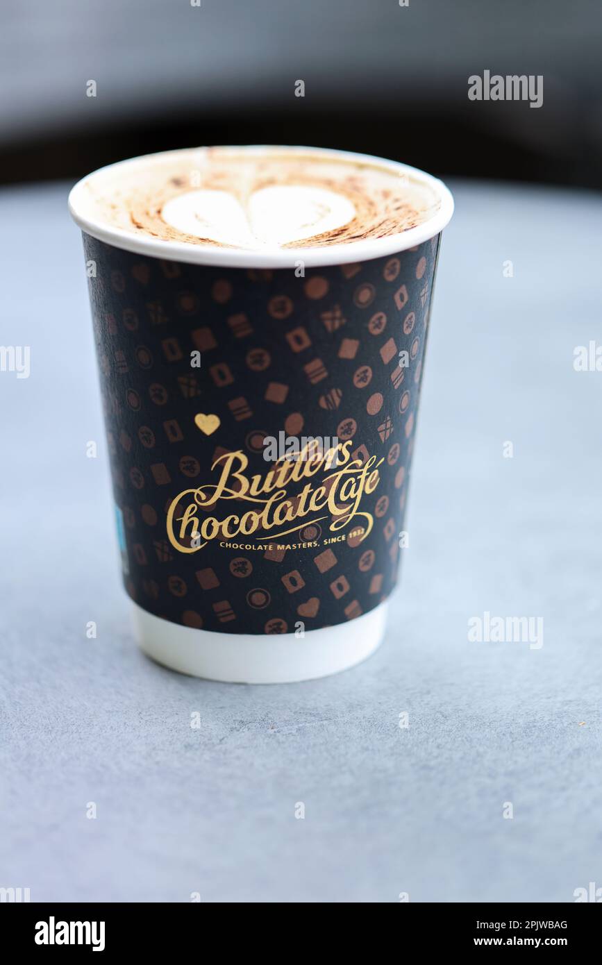 Coffee in takeaway cup from Butlers Chocolate Cafe, Irish manufacturer