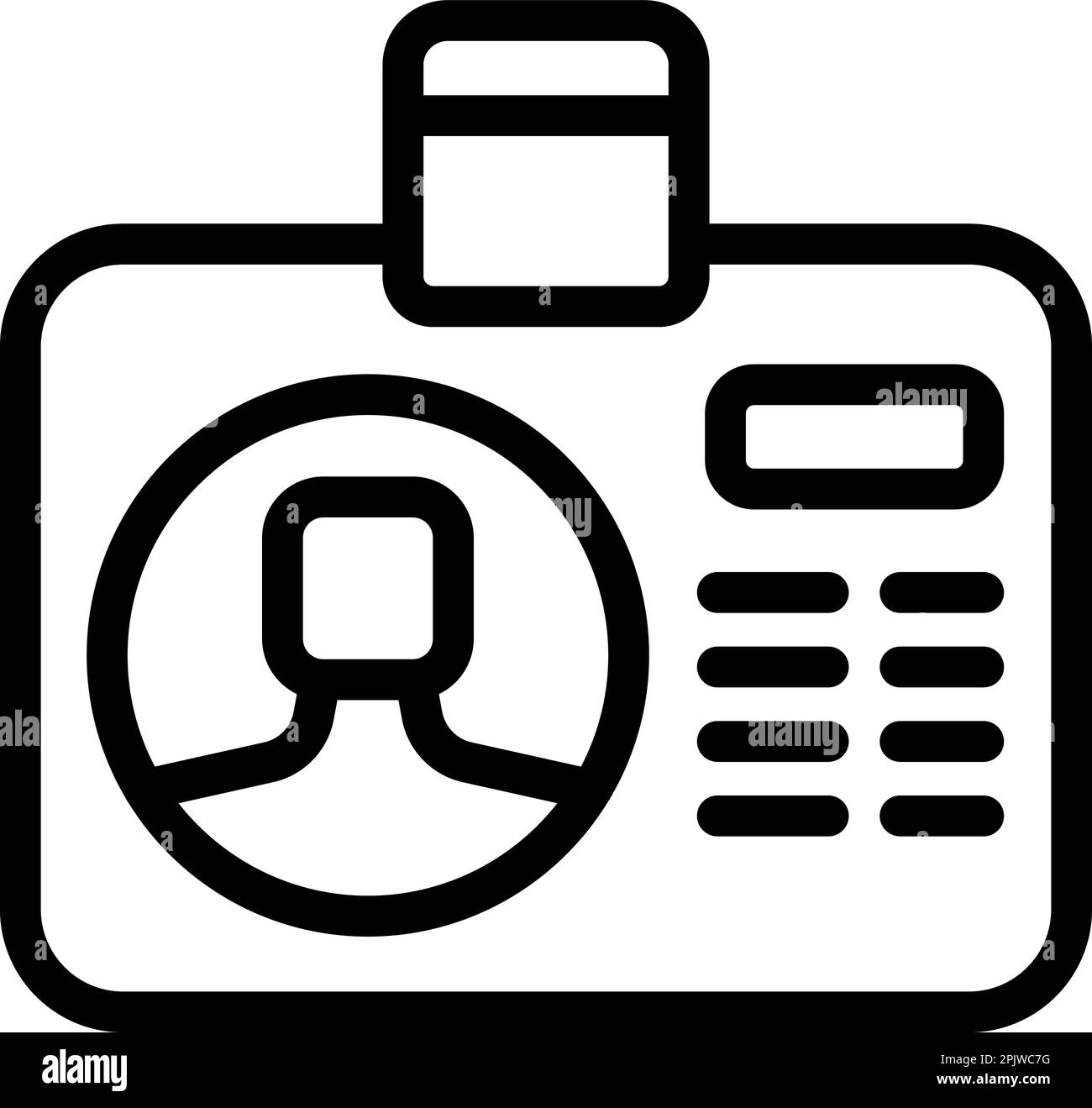 Security id card icon outline vector. Safety guard. House access Stock ...
