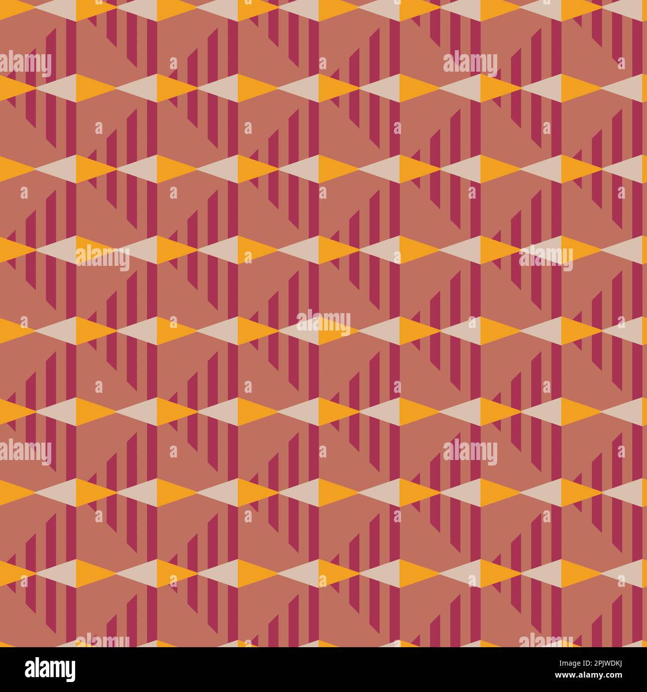 70s retro geometric vector seamless pattern. Mid century style abstract design. Perfect for textile, wallpaper, fabrics, clothing and fashion print. Stock Vector