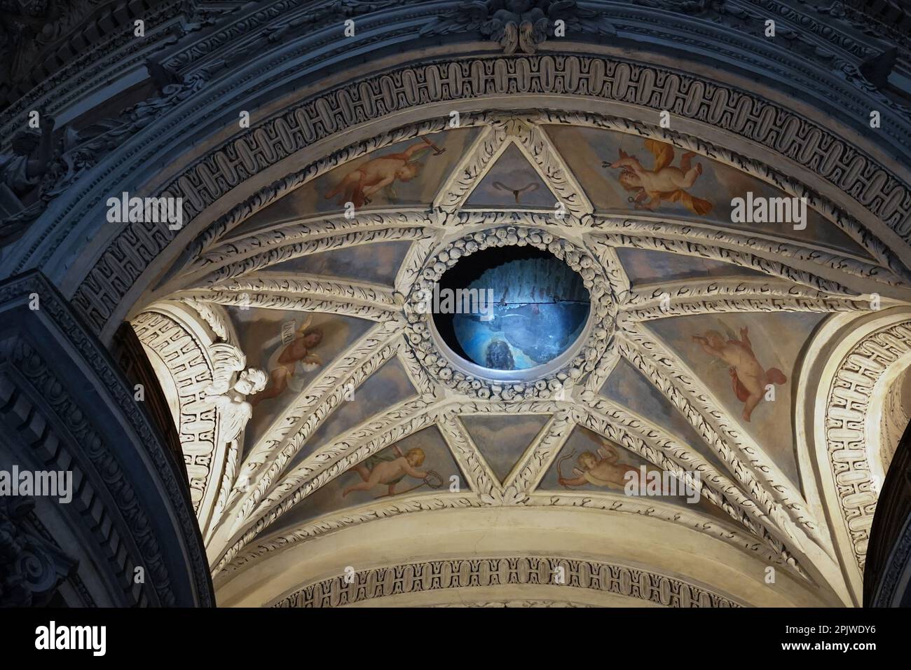 Royal Church of San Lorenzo, Interior, Frescoes, Torino, Piemonte, Italy, Europe Stock Photo