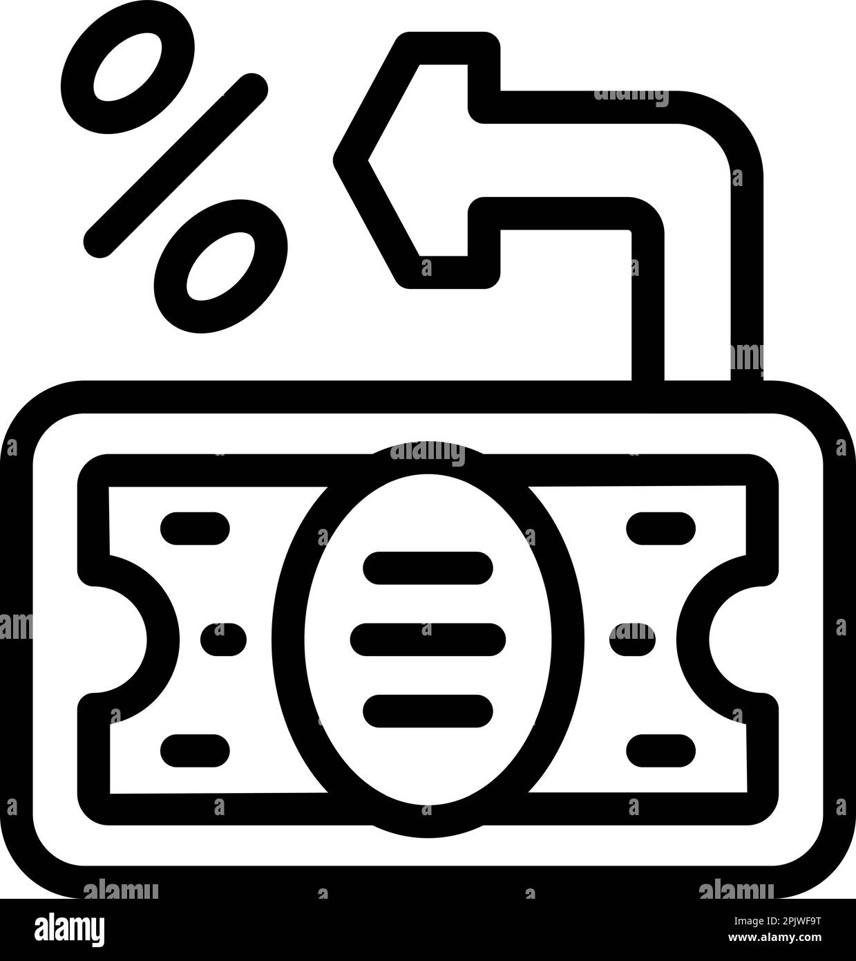 Money return icon outline vector. Tax deduction. Credit business Stock