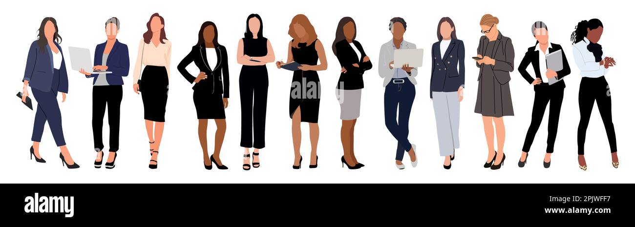 Business women collection vector isolated on white Stock Vector Image ...