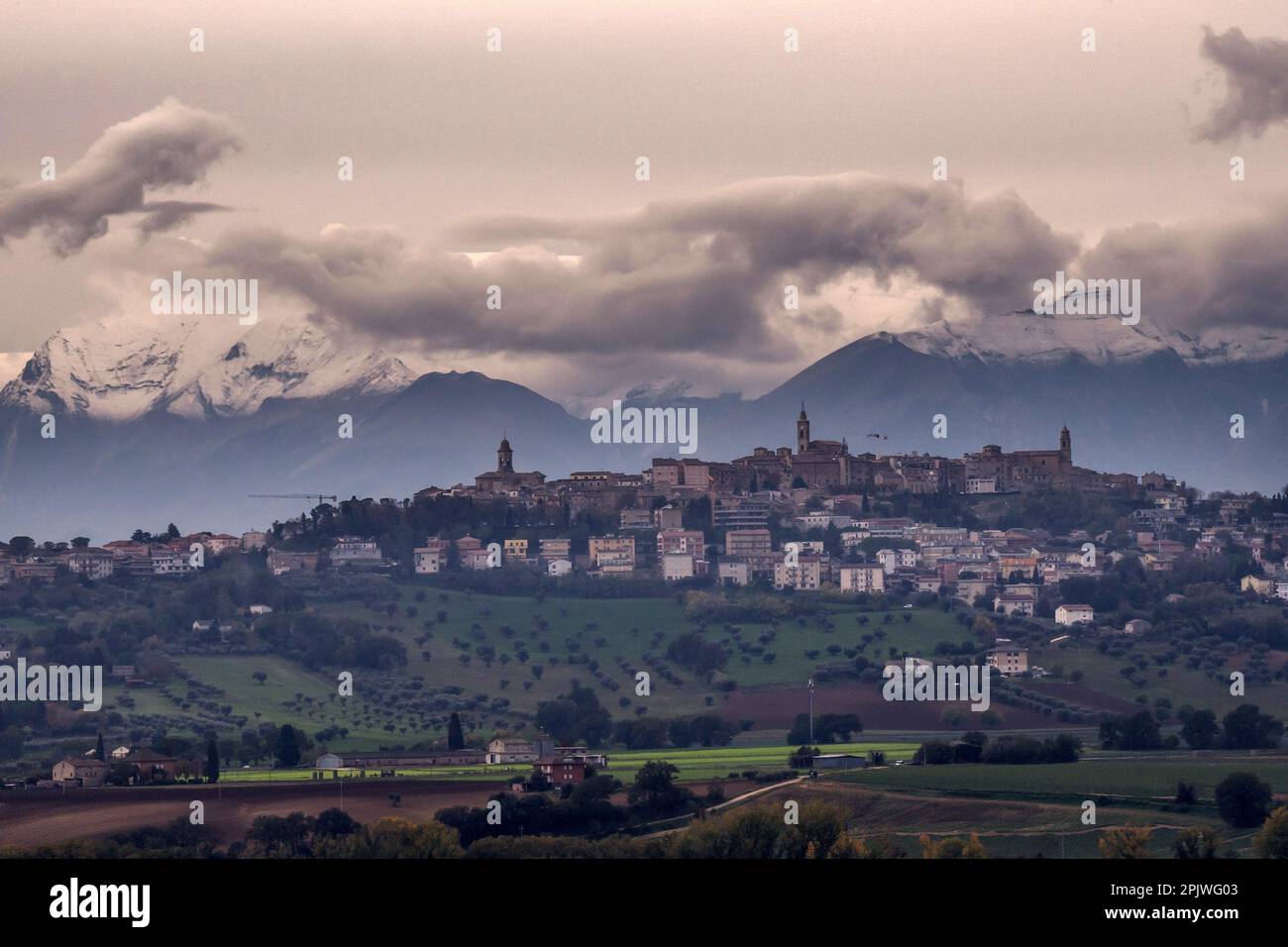 View of Corridonia, Marche, Italy, Europe Stock Photo