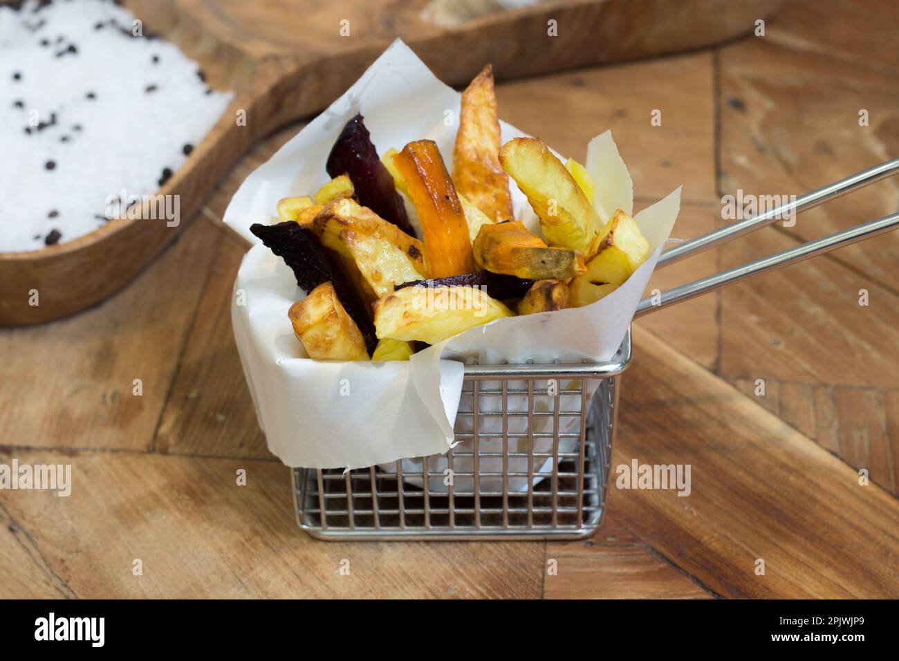 French Fries are potatoes that are made by cutting them into batons and