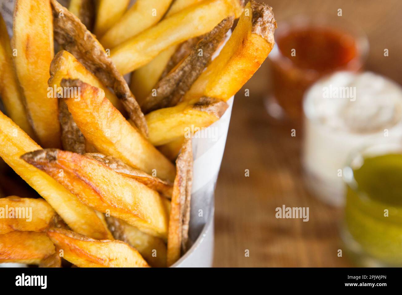 French Fries are potatoes that are made by cutting them into batons and