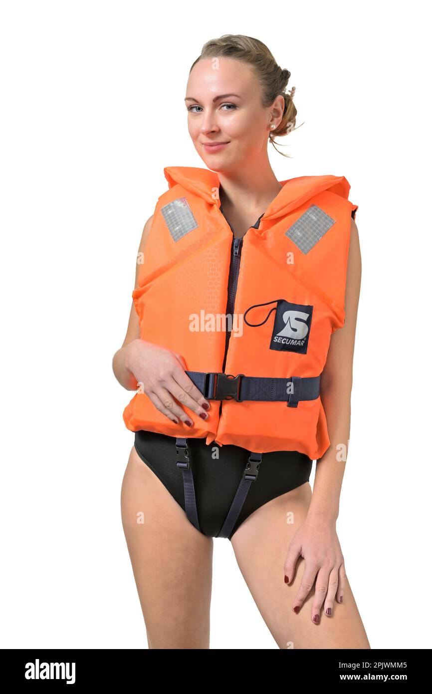 Woman wearing lifejacket Cut Out Stock Images & Pictures Alamy
