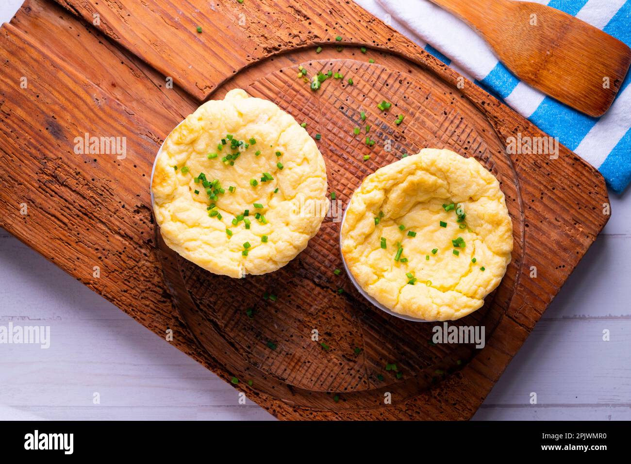 Baked potato souffle. Traditional English recipe Stock Photo Alamy