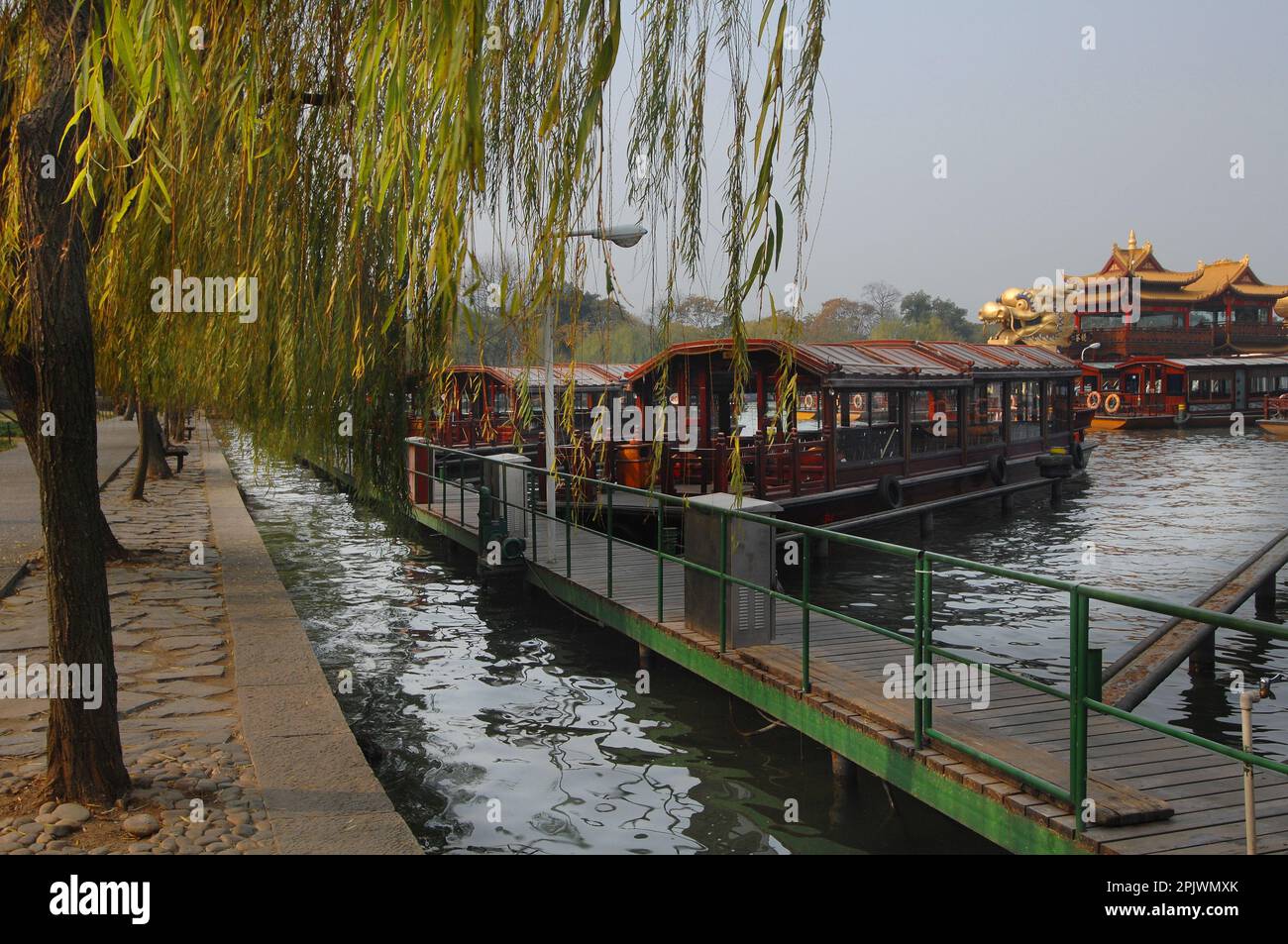 Tourist boats on West Lake. Zheijiang, Hangzhou, China, Asia Stock ...