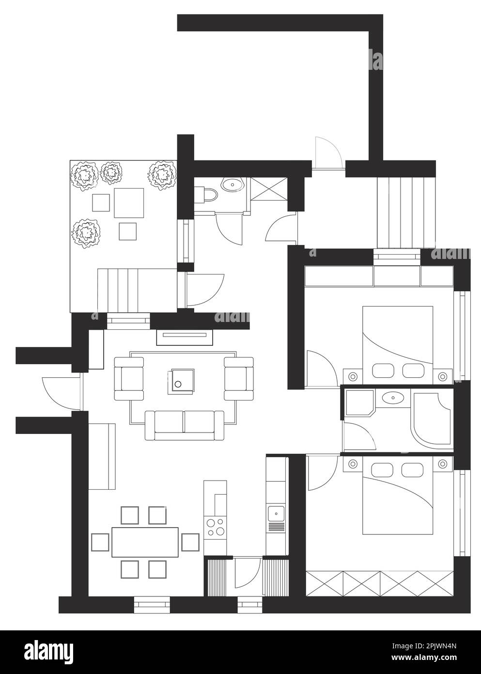 Black And White Floor Plan Of A House Stock Vector Image Art Alamy black-and-white-floor-plan-of-a-house-stock-vector-image-art-alamy