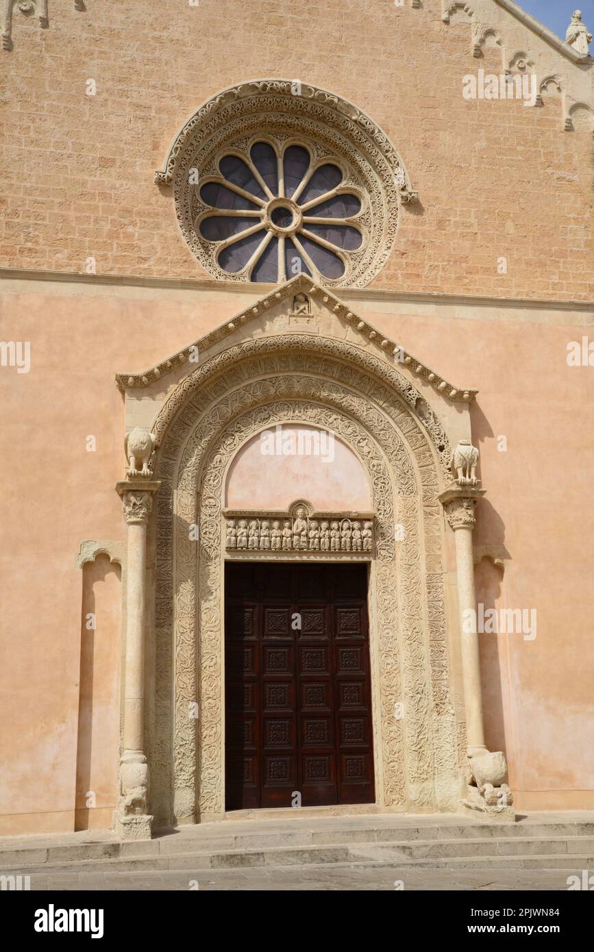 The basilica of Santa Caterina d'Alessandria, one of the most famous Gothic monuments in Puglia, is a building in the historic center of Galatina, Apu Stock Photo