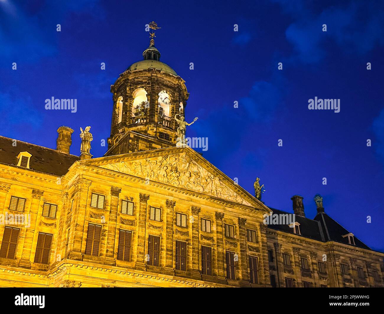Amsterdam city centre with the tram near central station, Netherlands