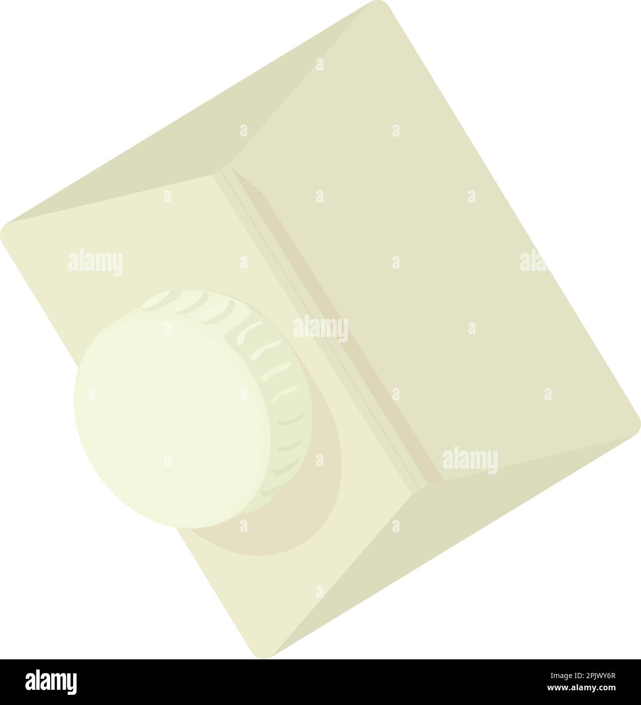 Milk pack icon isometric vector. White closed dairy product package, top view. Cardboard empty rectangular packaging Stock Vector