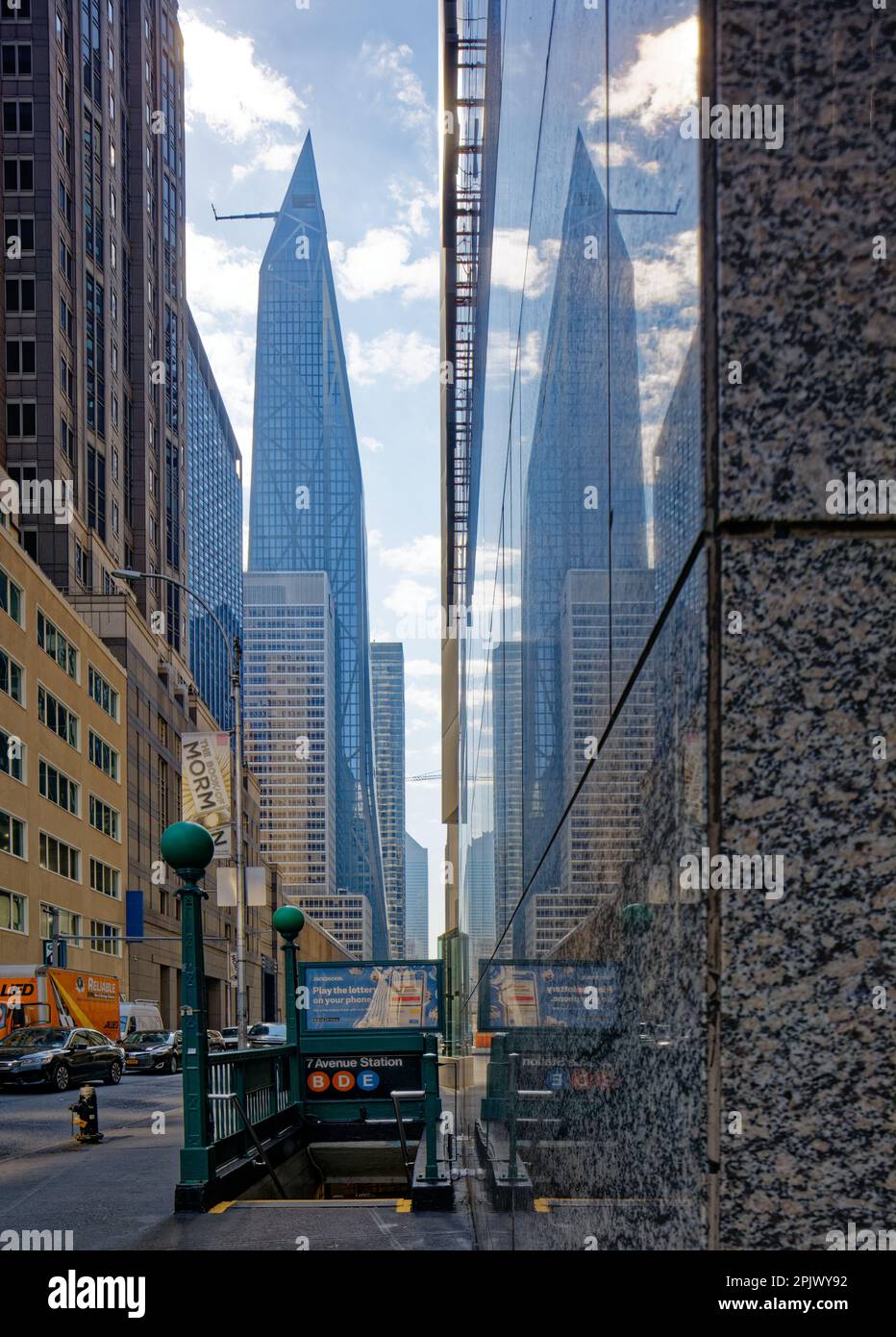 53 West 53rd Street, once known as MoMA Tower, is reflected in the
