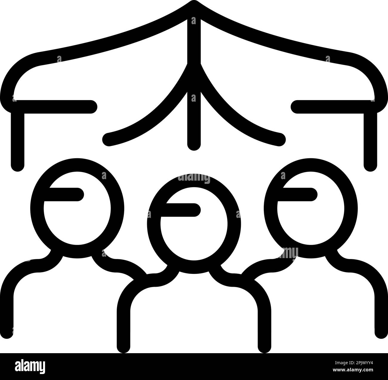 Family tent house icon outline vector. Poverty people. Home person Stock Vector