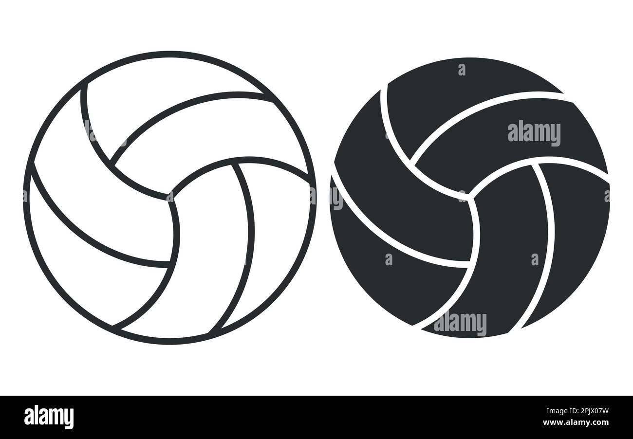 Volleyball Balls flat icons set. Vector illustration. Eps 10 Stock