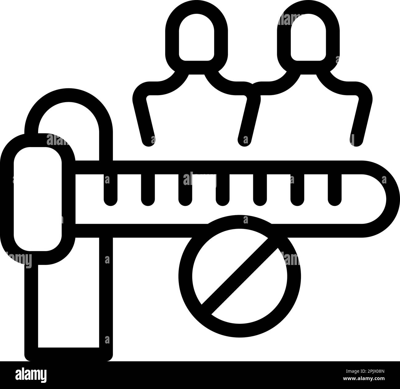 Poverty border access icon outline vector. Poor people. Man charity