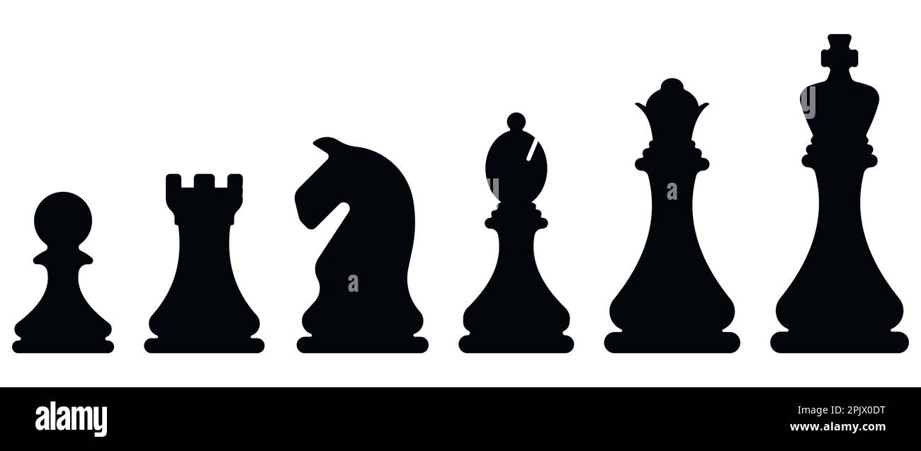 Chess pieces icon. Chess icons. King, queen, rook, knight, bishop, pawn ...