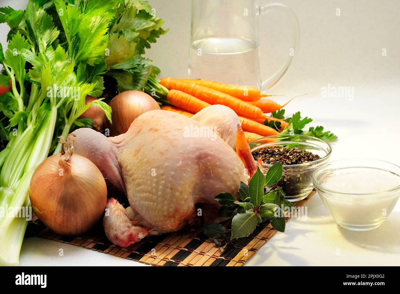 Preparation of chicken broth, Italy, Europe Stock Photo Alamy