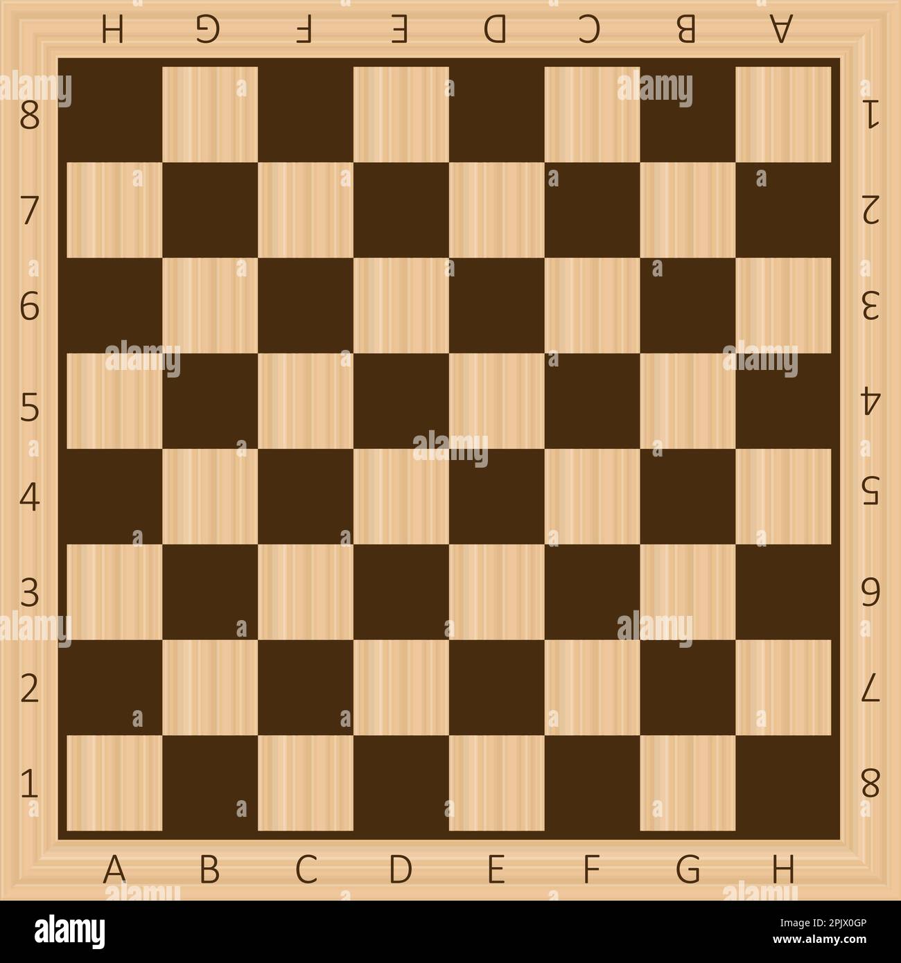 Chess boards on wooden background. checkers or draughts, game with pieces in dark and light brown. Vector illustration. Eps 10. Stock Vector