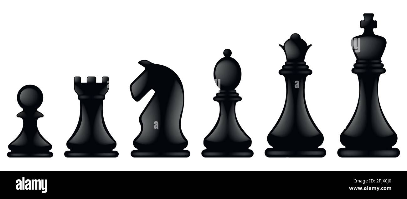 Chess pieces icon. Chess icons. King, queen, rook, knight, bishop, pawn ...