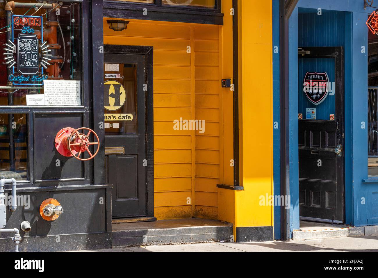 Knoxville, Tennessee, USA March 25, 2023 Colorful entrances into two