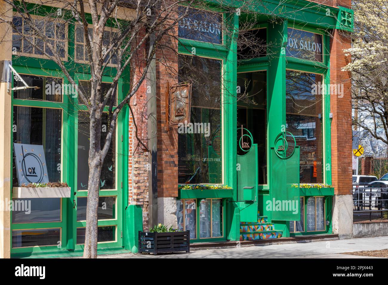 Knoxville, Tennessee, USA March 25, 2023 Facade of a Salon Spa in