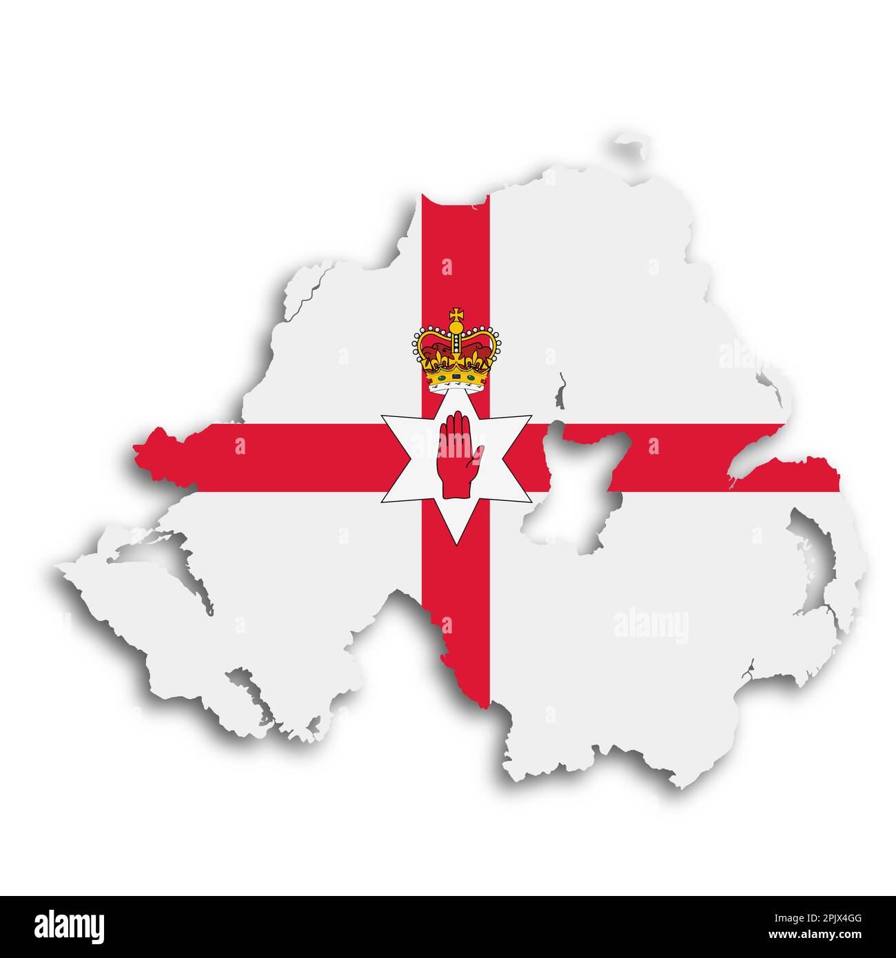 Northern Ireland map on white background with clipping path 3d illustration Stock Photo