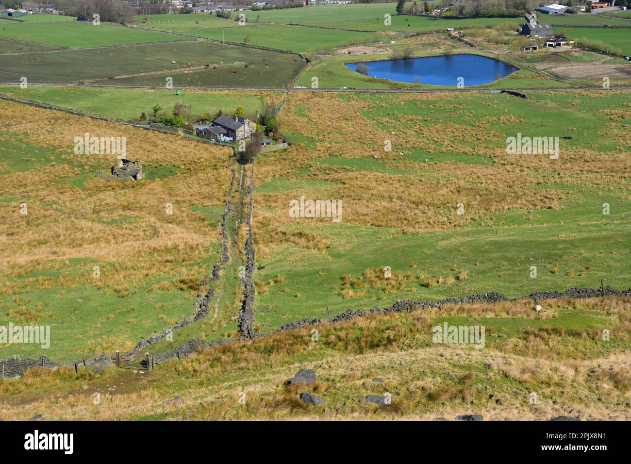 Causey Path viewed from Rake End, Lumbutts Road, Todmorden Stock Photo