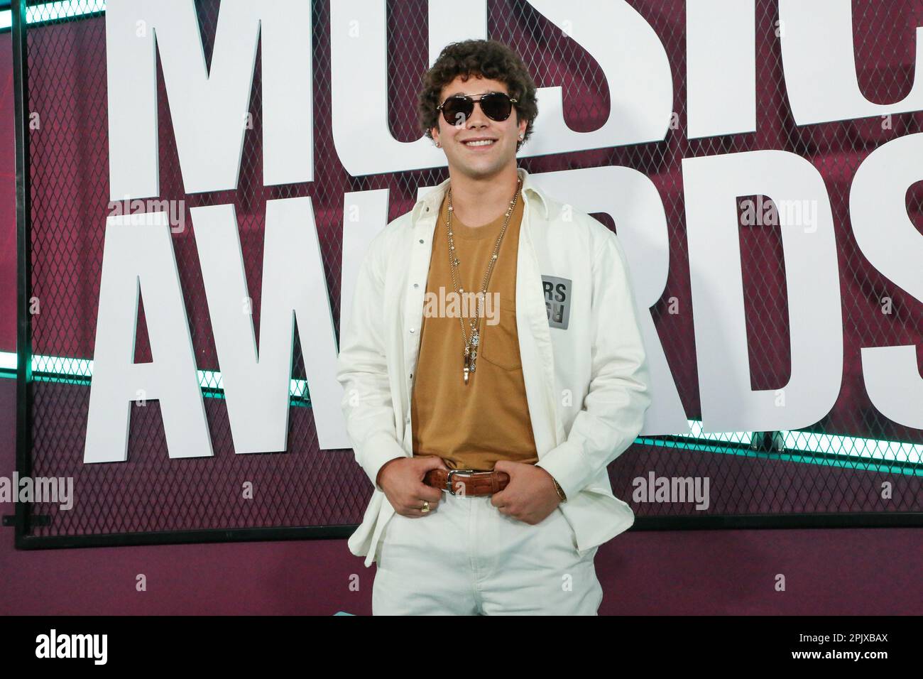 Austin Mahone attends the 2023 CMT Music Awards at Moody Center on