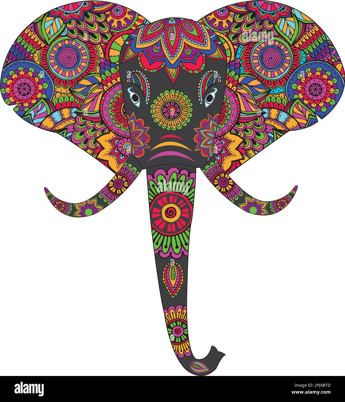 elephant mandala decoration design vector illustration Stock Vector